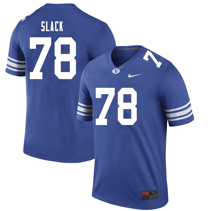 Men #78 Andrew Slack BYU Cougars College Football Jerseys Sale-Royal - Click Image to Close